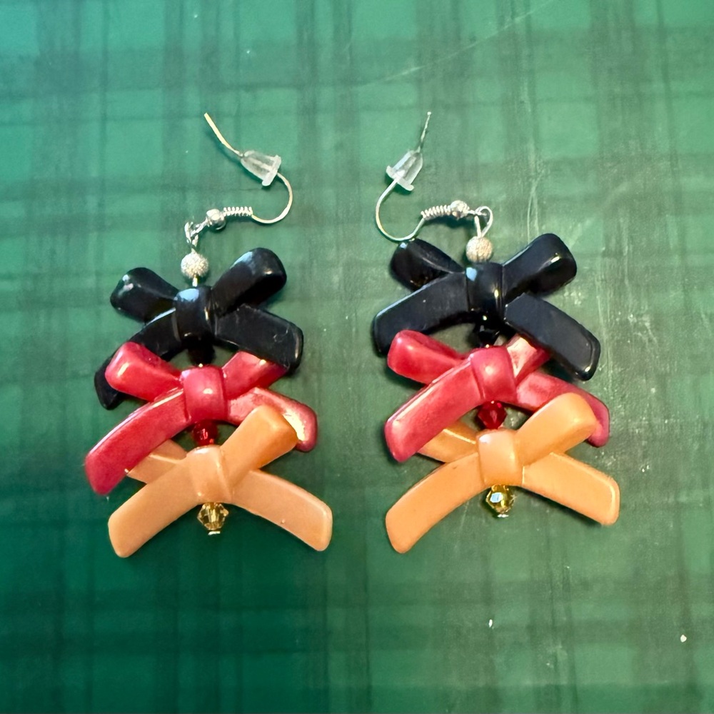 Plastic Bow Earrings